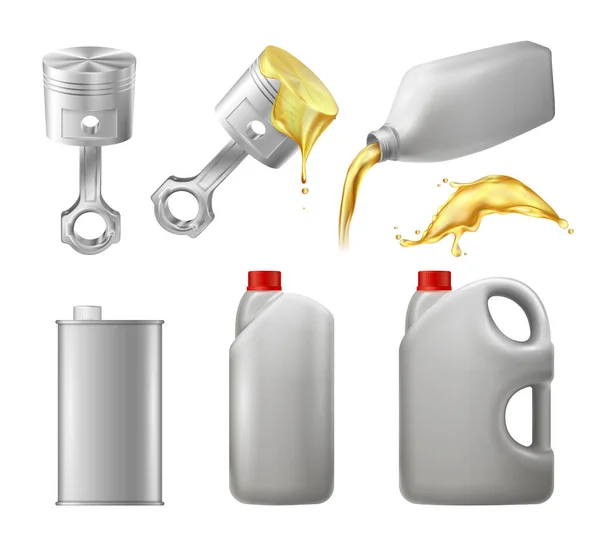 Engine Oil Realistic Set — Stockový vektor