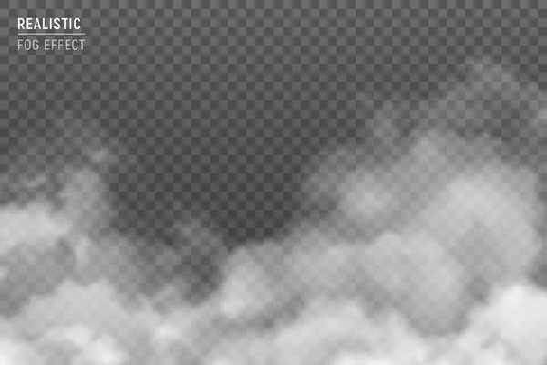 Realistische Wolken Smog Transparent — Stockvektor