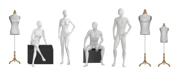 Mannequins Realistic Set — Stockvector