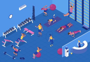 Jimnastik salonu Isometric Arkaplanı