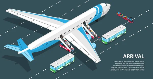 Airport Isometric Illustration — Stock Vector