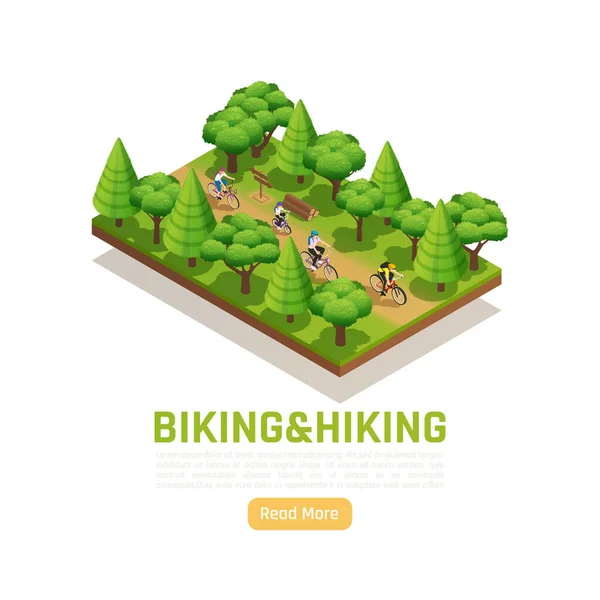 自転車とハイキング等距離計の背景 — ストックベクタ