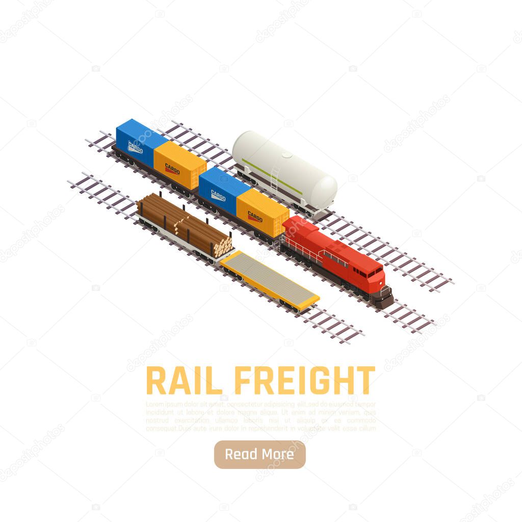 Isometric Freight Train Background