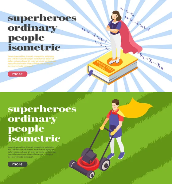Superhero People  Background Banners - Stok Vektor