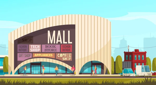 Shopping Mall Composition extérieure — Image vectorielle