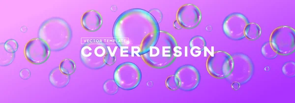 Tvål bubblor täcka design — Stock vektor