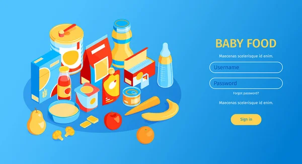 Baby Τροφίμων Οριζόντια Banner — Διανυσματικό Αρχείο