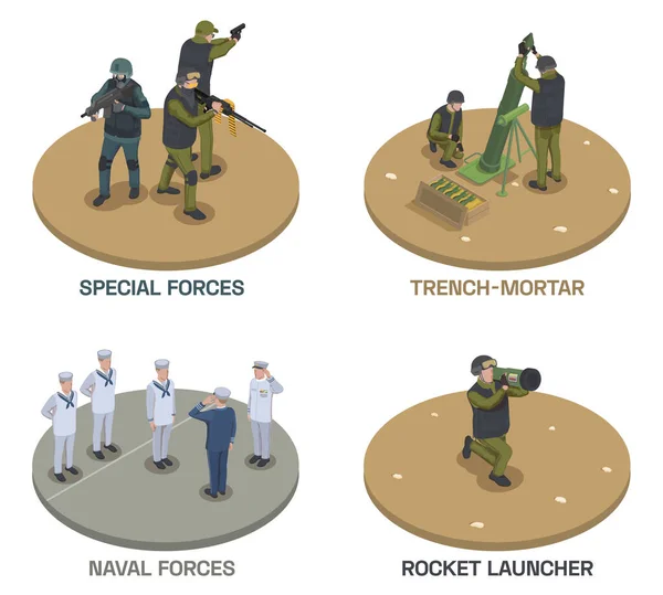 Ensemble de compositions d'armes de l'armée — Image vectorielle