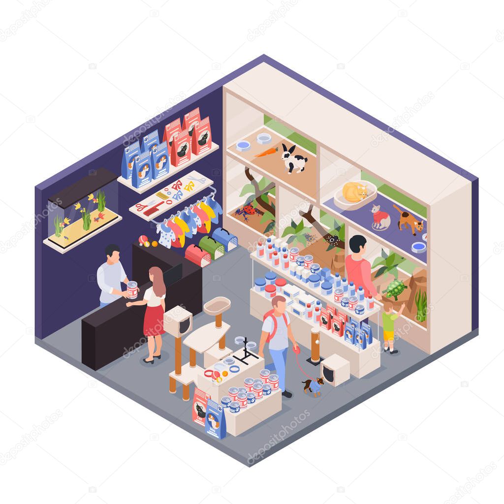 Exotic Pets Shop Isometric 