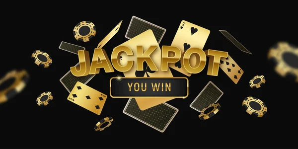 Jackpot Poker Horizontale Banner — Stockvector
