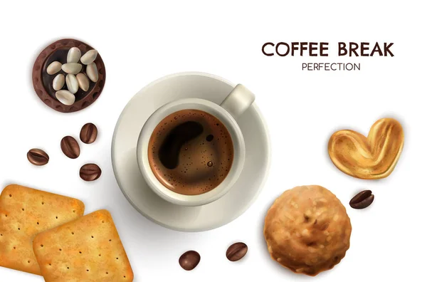 Coffee Break And Cookies Poster — Stock Vector