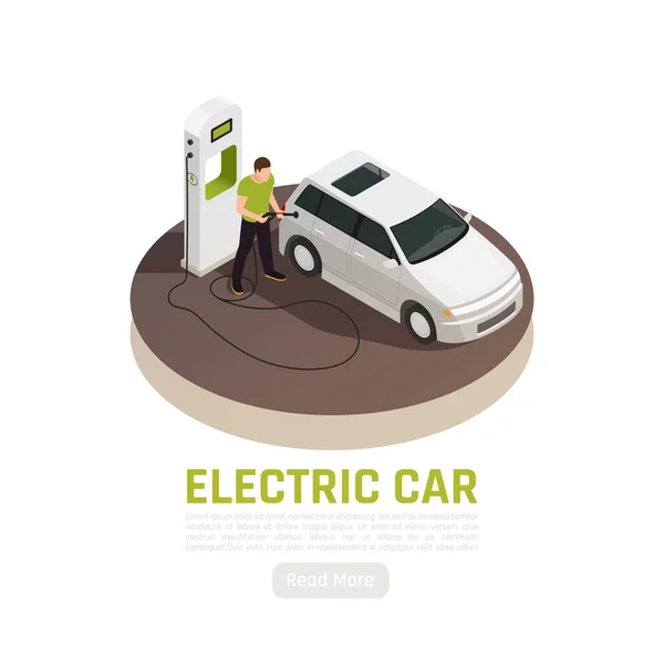 Fond de cercle de voiture électrique — Image vectorielle