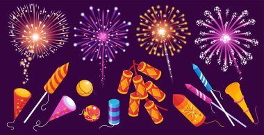 Havai fişek Festivali Isometric Set