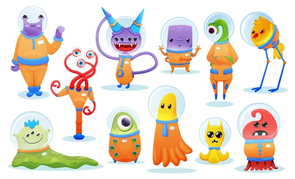 Aliens Cartoon Set — Stockvektor