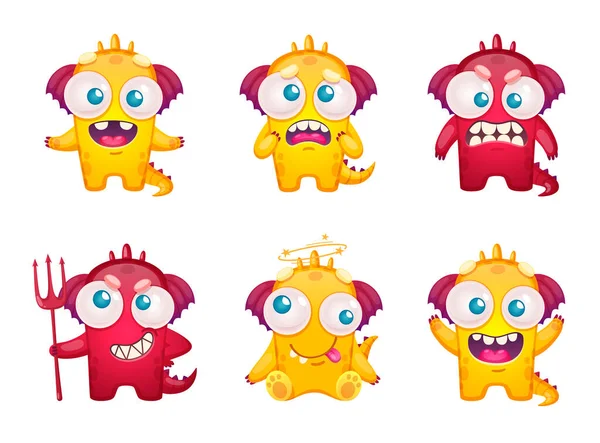 Grappige staartmonsters set — Stockvector