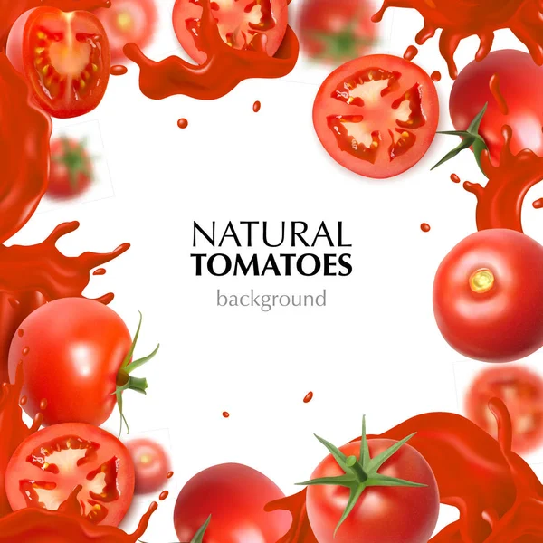 Realistiska tomatjuiceramar — Stock vektor