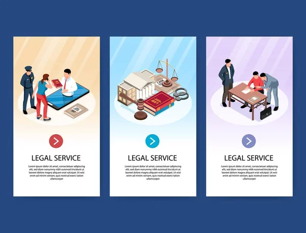 Isometric Lawyer Vertical Banners — Stockový vektor