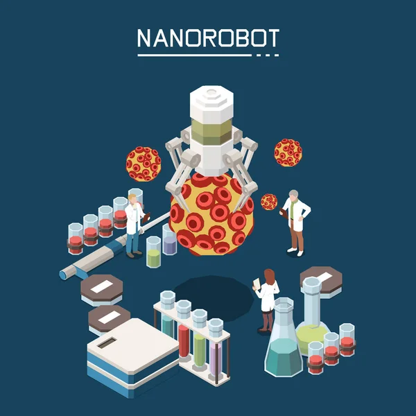 Nanotechnologie Isometrische samenstelling — Stockvector