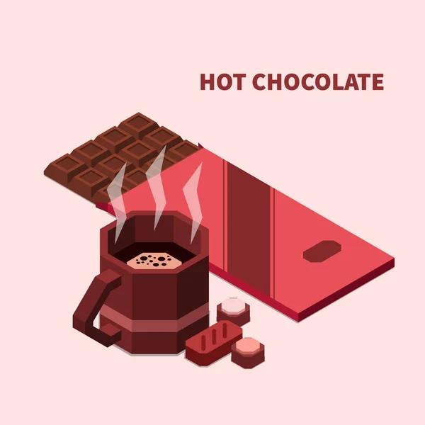 Varm choklad Isomerisk bakgrund — Stock vektor