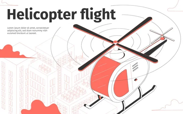 Illustration isométrique d'hélicoptère — Image vectorielle