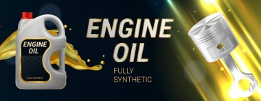 Motor Yağı Reklamcılığı Gerçekçi İllüstrasyon