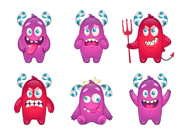 Süßigkeiten Monster Emoticons Set — Stockvektor