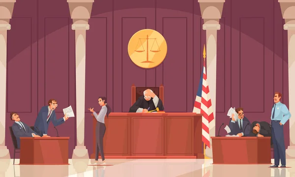 Session de la Cour Composition du droit — Image vectorielle