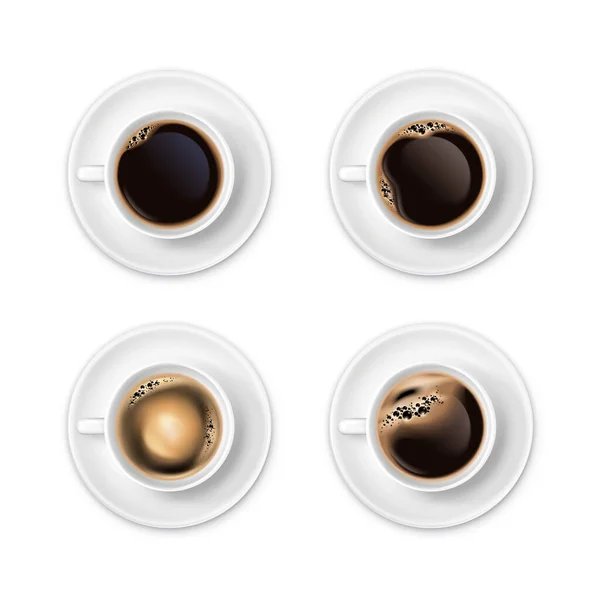 Кава в стаканчиках реалістичний набір — стоковий вектор