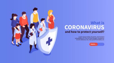 Coronavirus Koruması Isometric Banner