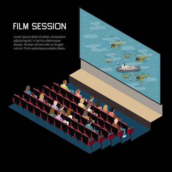 Film Session Isometric Background — Stock Vector