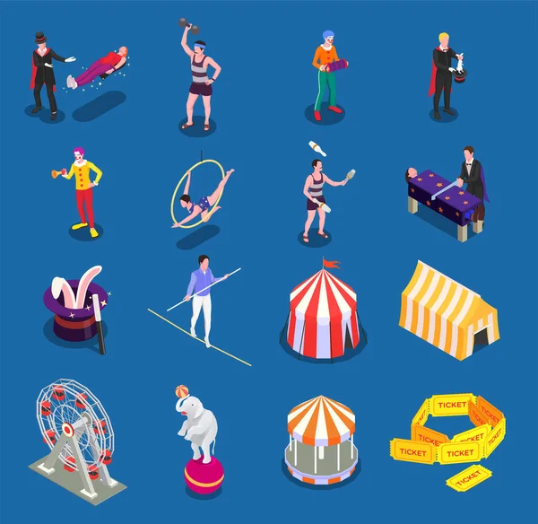 Circus Pictogrammen ingesteld — Stockvector