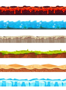 Oyun Manzaraları Kusursuz Çizgi Film Seti