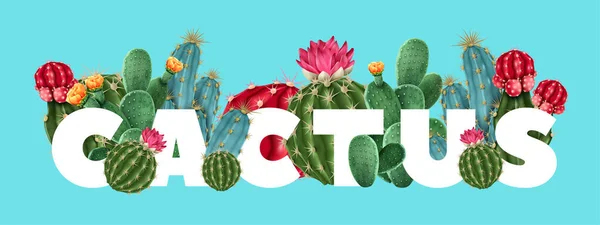 Cactus Floral Vector Ilustración — Archivo Imágenes Vectoriales