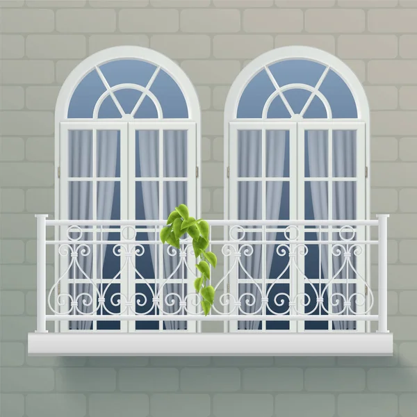 Clôture de balcon Affiche réaliste — Image vectorielle