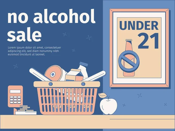 Sin antecedentes de venta de alcohol — Vector de stock