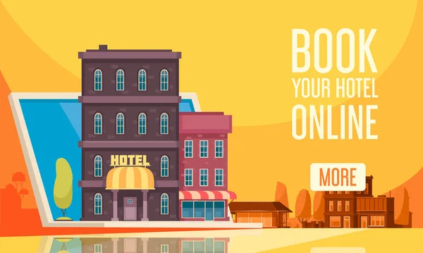 Travel Booking Hostel Composition — Stockový vektor