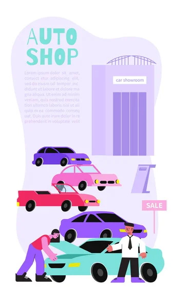 Auto Shop Verticale Banner — Stockvector