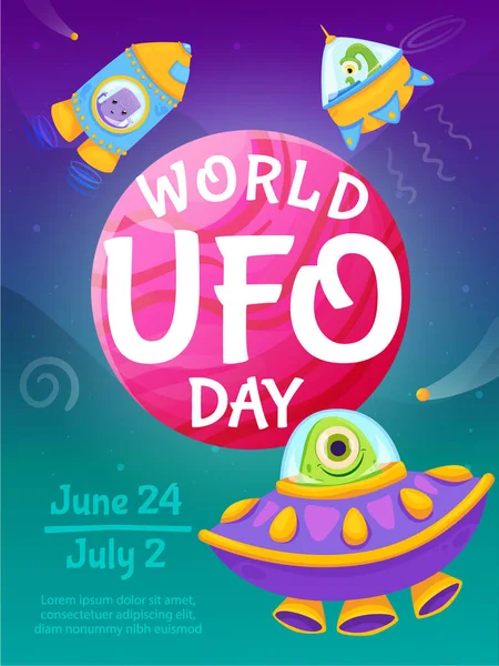 World UFO Day Poster — Stock Vector