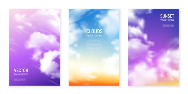 Wolken Realistische Banner — Stockvector