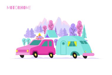 Motorlu Ev Düz Kompozisyonu