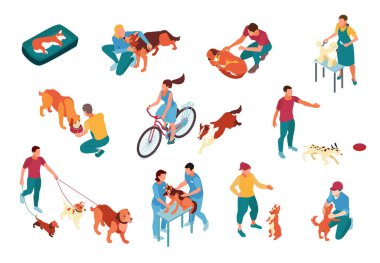 Isometric Köpek Bakıcısı Seti