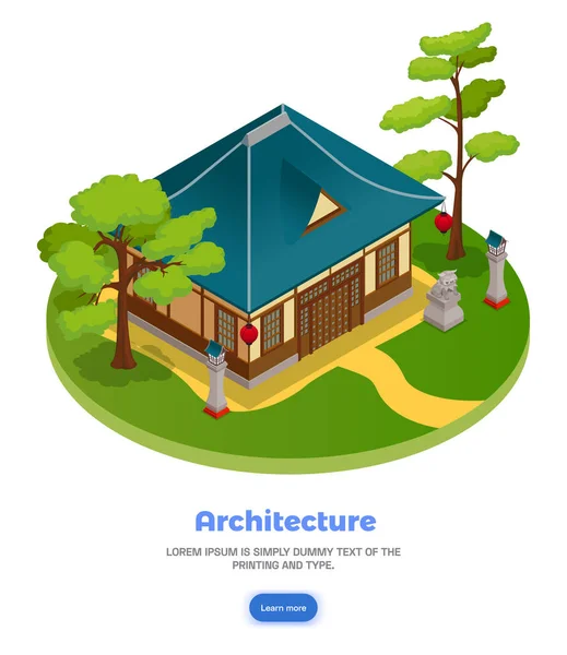 Concepto de arquitectura asiática — Archivo Imágenes Vectoriales