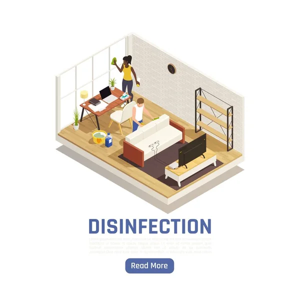 Home Desinfección Antecedentes isométricos — Vector de stock