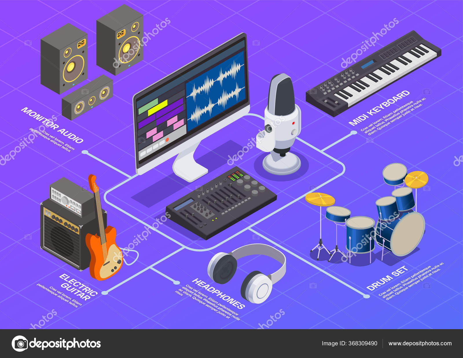 Radio Studio Flowchart Stock Vector Image by ©macrovector 368309490