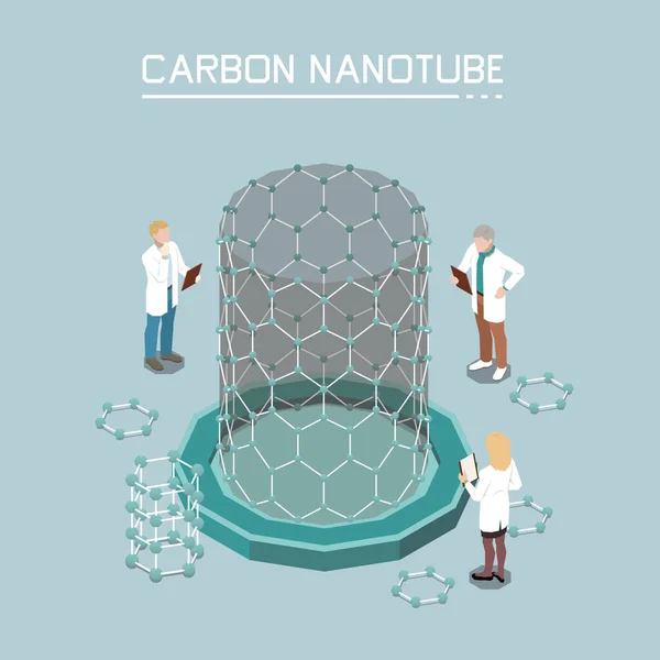 Nanoteknik Isometrisk sammansättning — Stock vektor