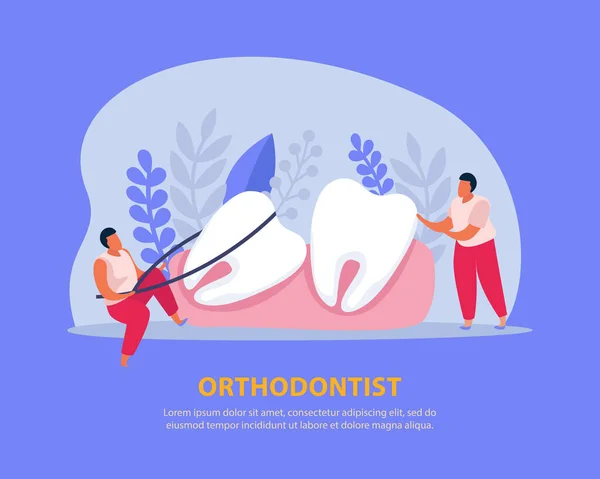 Ortodonta płaski dentysta w tle — Wektor stockowy