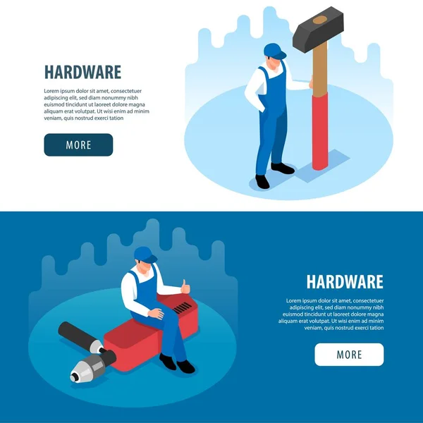 Banners horizontais de hardware —  Vetores de Stock