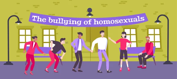 Ομοφοβία εκφοβισμός Επίπεδη σύνθεση — Διανυσματικό Αρχείο