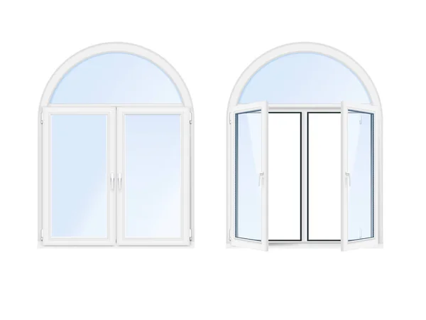 Arco di Windows Icona realistica Set — Vettoriale Stock