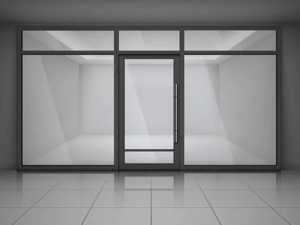 Schaufenster Store Windows Realistische Komposition — Stockvektor